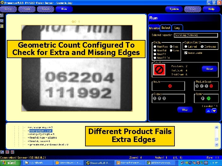 Geometric Count Configured To Check for Extra and Missing Edges Different Product Fails Extra