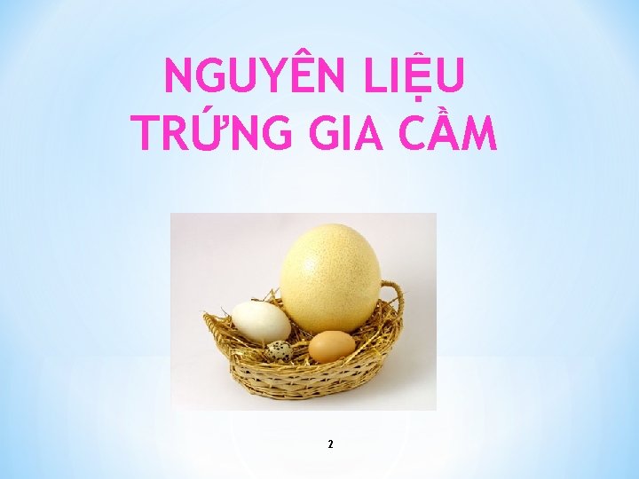 NGUYÊN LIỆU TRỨNG GIA CẦM 2 