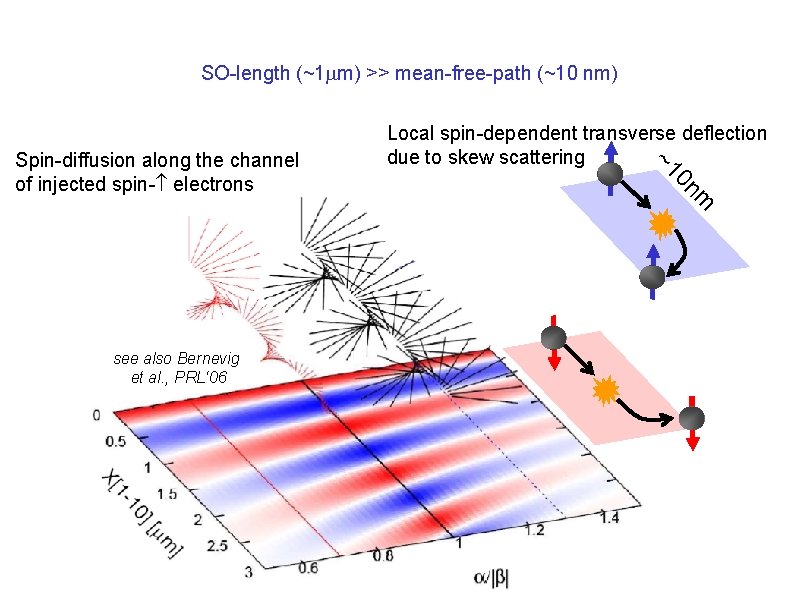 SO-length (~1 m) >> mean-free-path (~10 nm) m 0 n ~1 Spin-diffusion along the