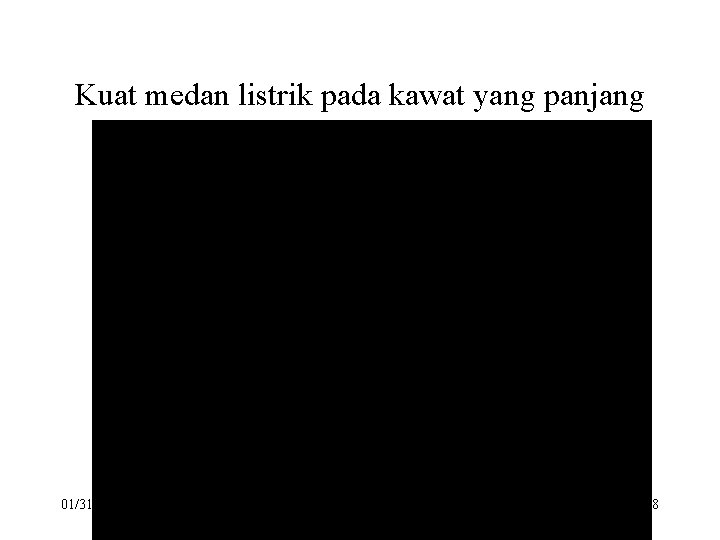 Kuat medan listrik pada kawat yang panjang 01/31/2005 Phys 112, Walker Chapter 20 18