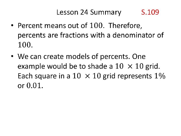  Lesson 24 Summary S. 109 • 