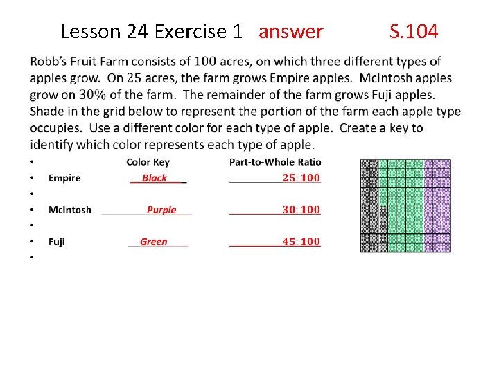 Lesson 24 Exercise 1 answer S. 104 • 