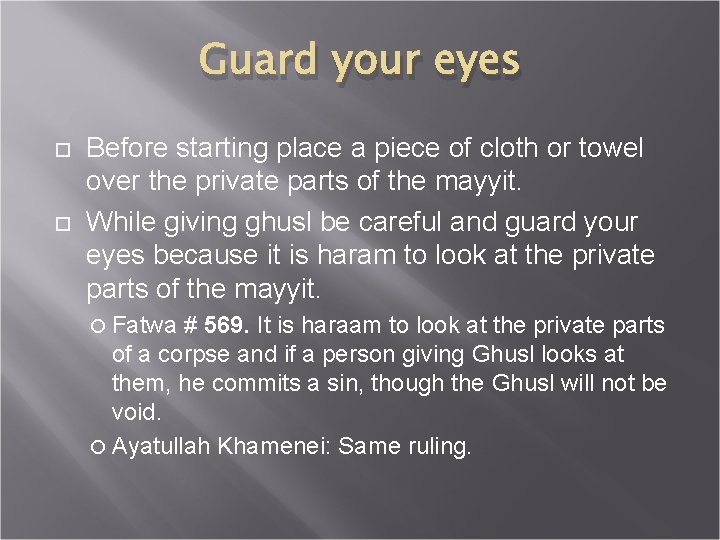 Guard your eyes Before starting place a piece of cloth or towel over the