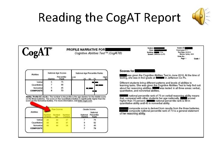 Reading the Cog. AT Report 