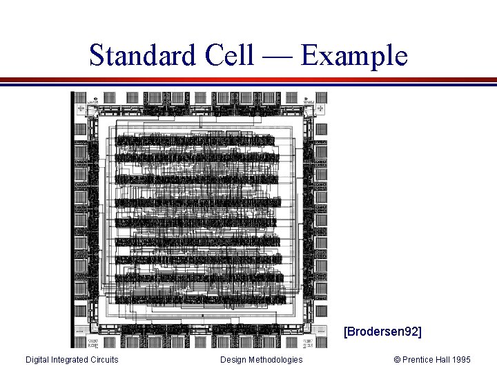 Standard Cell — Example [Brodersen 92] Digital Integrated Circuits Design Methodologies © Prentice Hall