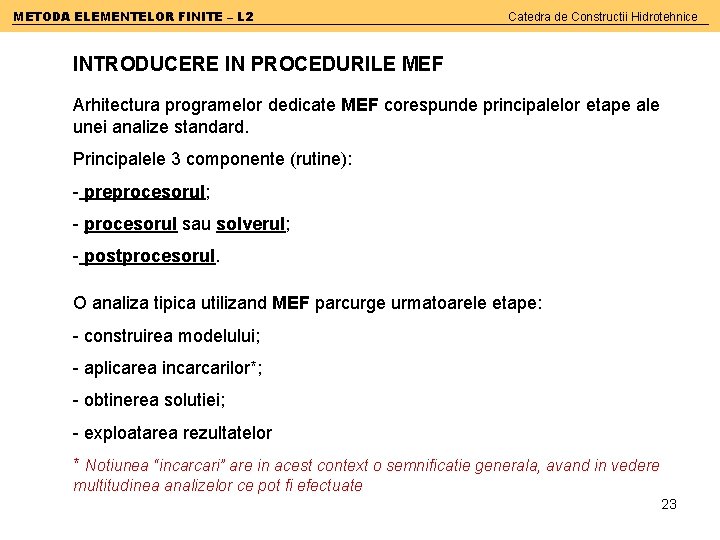 Metoda Elementelor Finite L 2 Catedra De Constructii