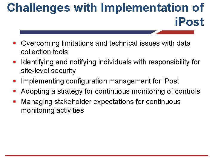 Challenges with Implementation of i. Post § Overcoming limitations and technical issues with data