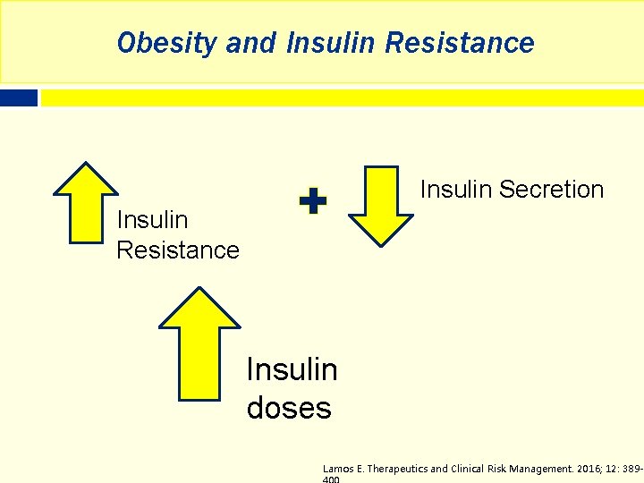 Obesity and Insulin Resistance Insulin Secretion Insulin Resistance Insulin doses Lamos E. Therapeutics and