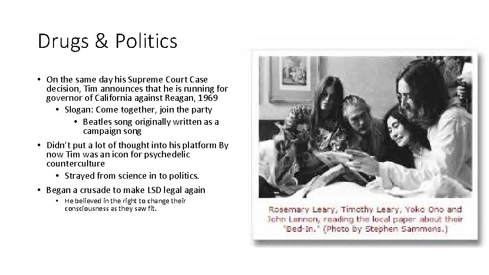 Drugs & Politics • On the same day his Supreme Court Case decision, Tim