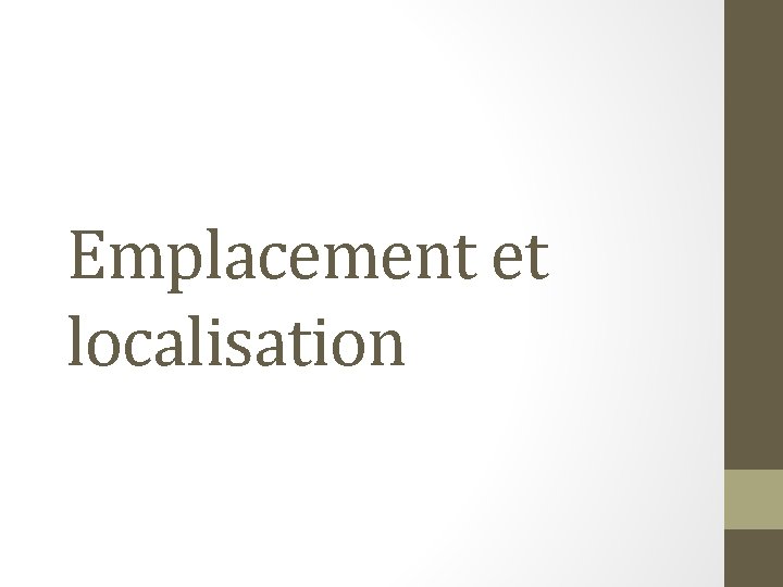 Emplacement et localisation 