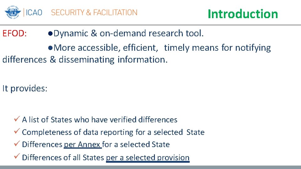 Introduction EFOD: ●Dynamic & on-demand research tool. ●More accessible, efficient, timely means for notifying Introduction EFOD: ●Dynamic & on-demand research tool. ●More accessible, efficient, timely means for notifying