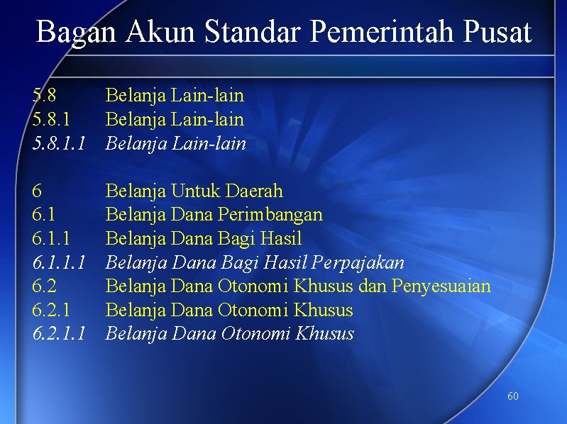 Bagan Akun Standar Pemerintah Pusat 5. 8 Belanja Lain-lain 5. 8. 1. 1 Belanja