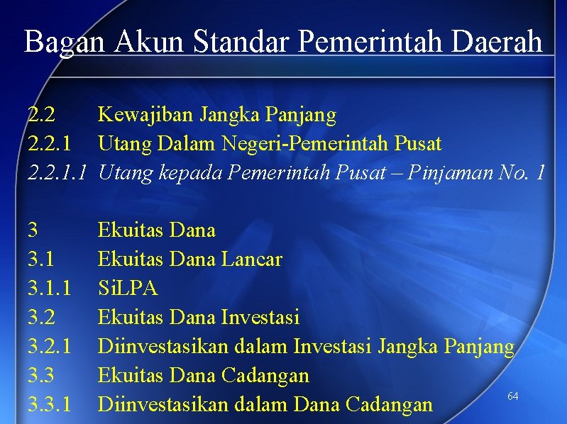 Bagan Akun Standar Pemerintah Daerah 2. 2 Kewajiban Jangka Panjang 2. 2. 1 Utang