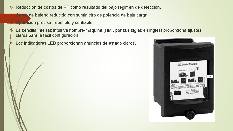  Reducción de costos de PT como resultado del bajo régimen de detección. Carga