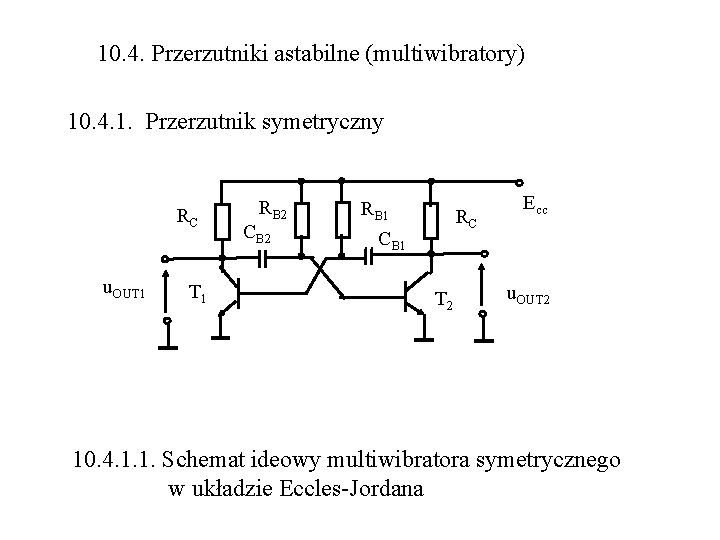 10. 4. Przerzutniki astabilne (multiwibratory) 10. 4. 1. Przerzutnik symetryczny RC u. OUT 1