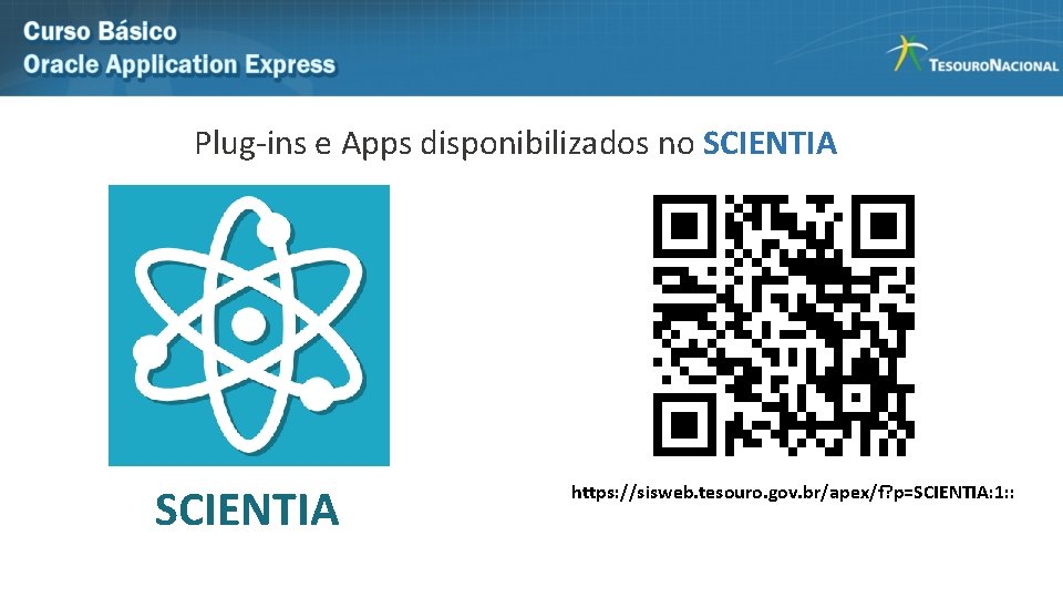 Plug-ins e Apps disponibilizados no SCIENTIA https: //sisweb. tesouro. gov. br/apex/f? p=SCIENTIA: 1: :