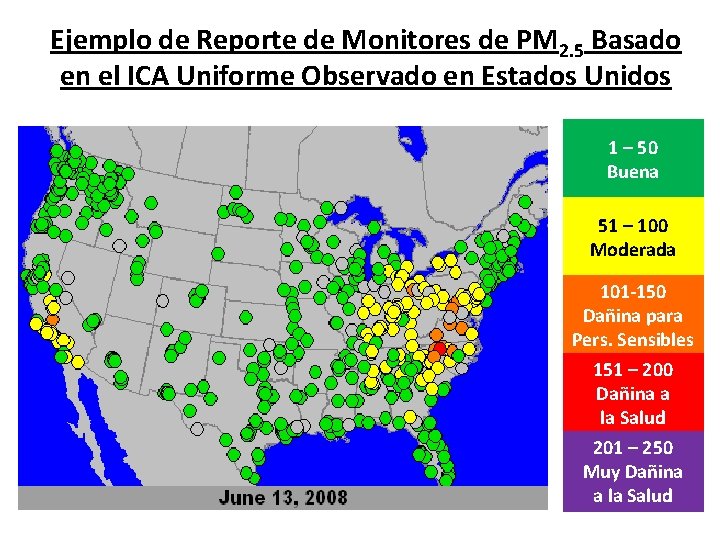 Ejemplo de Reporte de Monitores de PM 2. 5 Basado en el ICA Uniforme