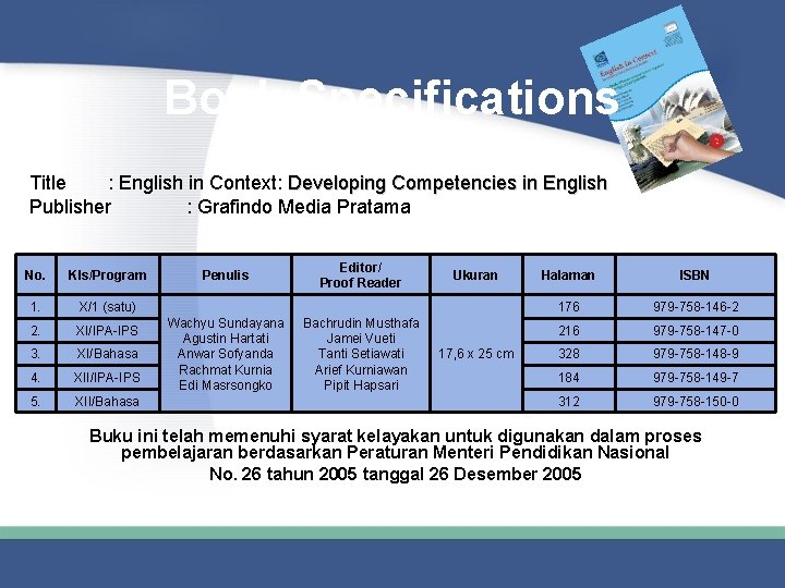 English In Context Developing Competencies In English For