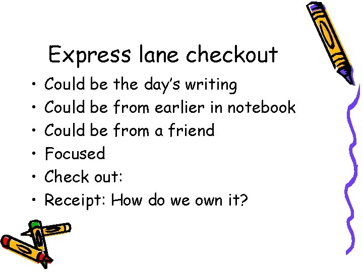 Express lane checkout • • • Could be the day’s writing Could be from