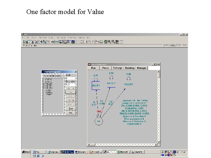 One factor model for Value 