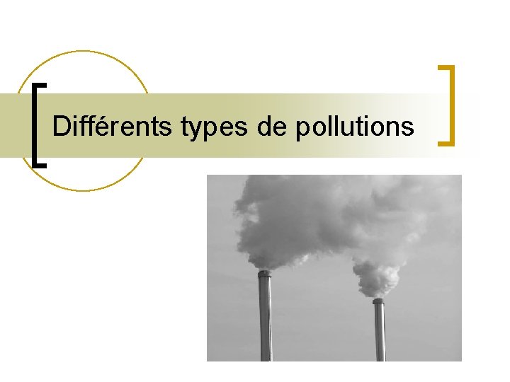 Différents types de pollutions 