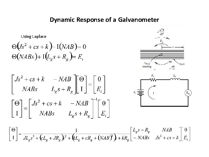 Dynamic Response of a Galvanometer Using Laplace 