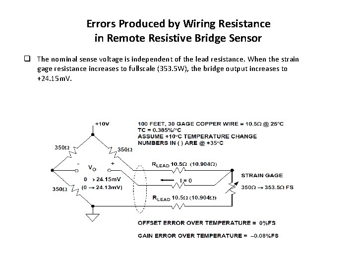 Errors Produced by Wiring Resistance in Remote Resistive Bridge Sensor q The nominal sense