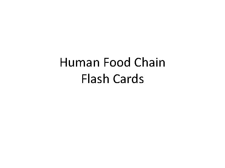 Human Food Chain Flash Cards 