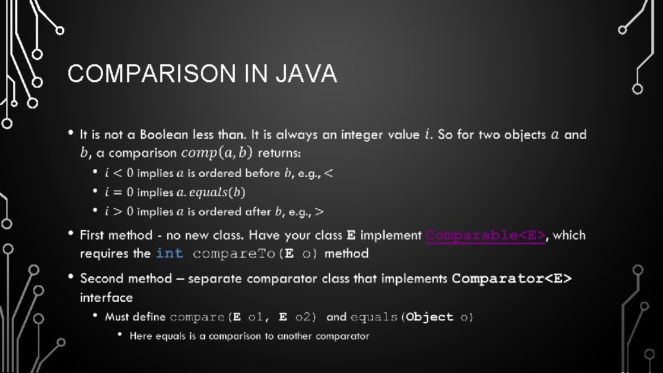 COMPARISON IN JAVA • 