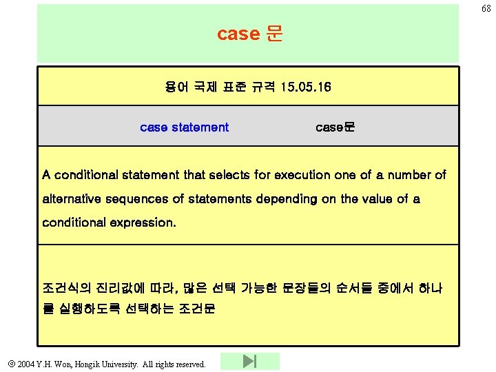 68 case 문 용어 국제 표준 규격 15. 05. 16 case statement case문 A