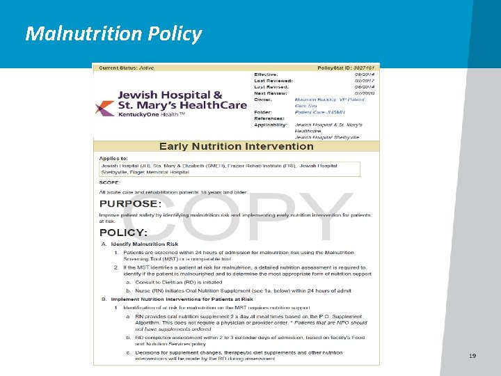 Malnutrition Policy 19 