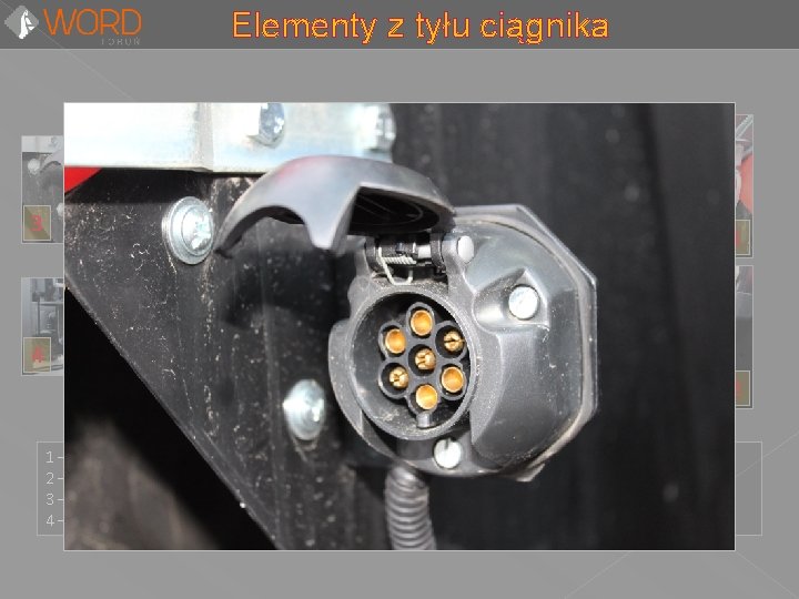 Elementy z tyłu ciągnika 1 2 3 3 1 4 4 2 1 –