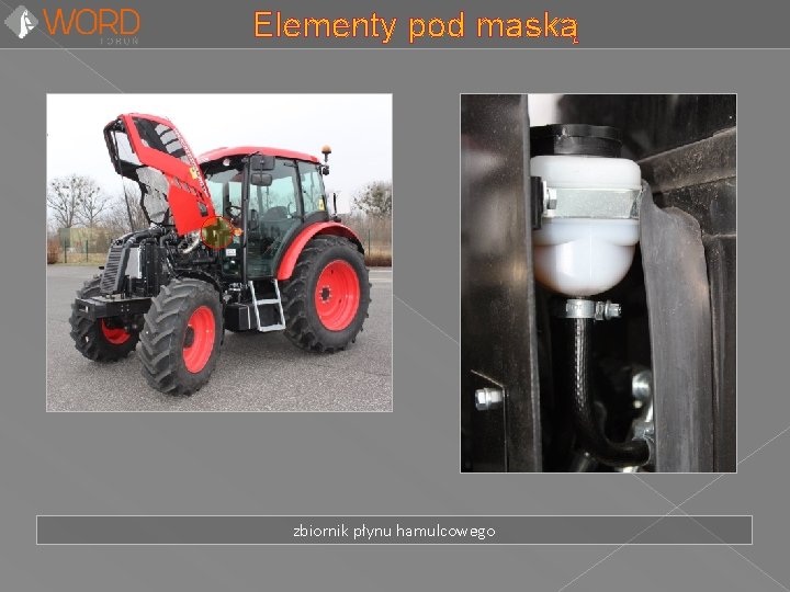 Elementy pod maską zbiornik płynu hamulcowego 