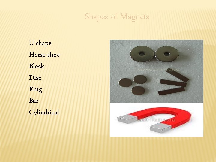 Shapes of Magnets U-shape Horse-shoe Block Disc Ring Bar Cylindrical 