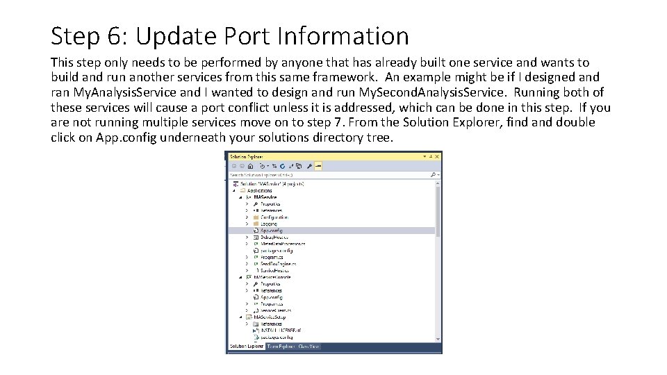 Step 6: Update Port Information This step only needs to be performed by anyone Step 6: Update Port Information This step only needs to be performed by anyone