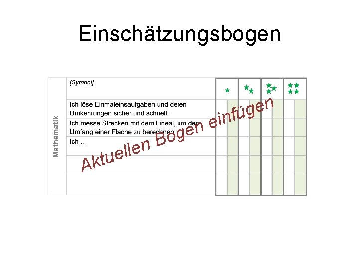 Einschätzungsbogen i e en n e g nfü Akt g o B n e