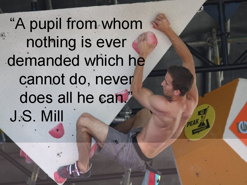 “A pupil from whom nothing is ever demanded which he cannot do, never does “A pupil from whom nothing is ever demanded which he cannot do, never does