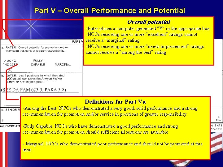 Part V – Overall Performance and Potential Overall potential -Rater places a computer generated