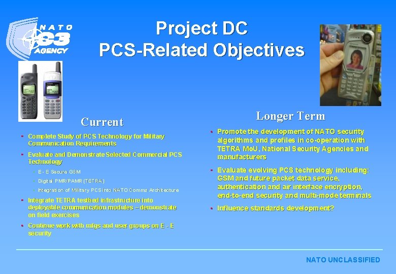 Project DC PCS-Related Objectives Current • Complete Study of PCS Technology for Military Communication Project DC PCS-Related Objectives Current • Complete Study of PCS Technology for Military Communication