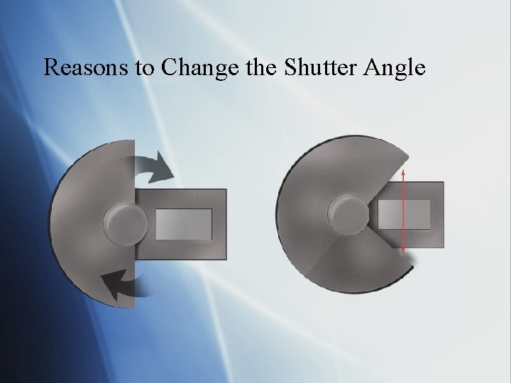 Reasons to Change the Shutter Angle 