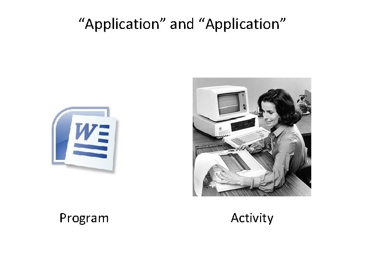 “Application” and “Application” Program Activity 