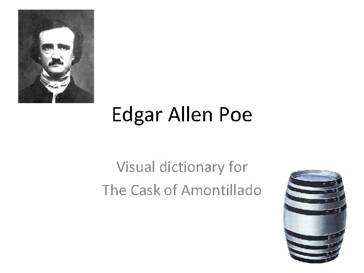 Edgar Allen Poe Visual dictionary for The Cask of Amontillado 