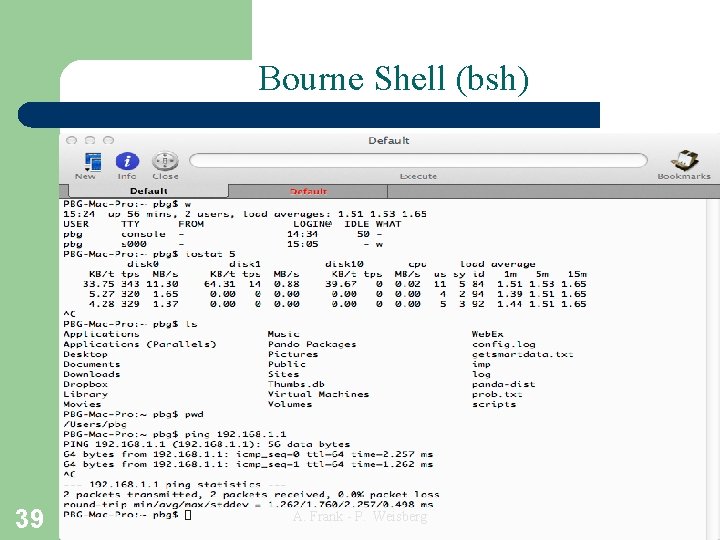 Bourne Shell (bsh) 39 A. Frank - P. Weisberg 