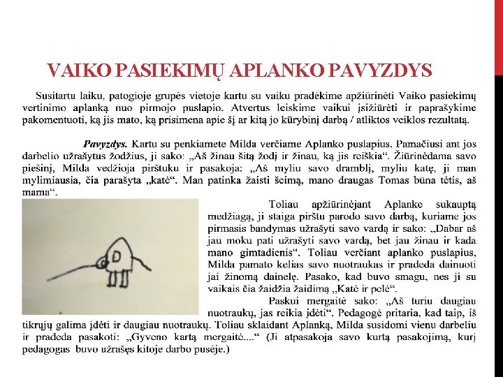 VAIKO PASIEKIMŲ APLANKO PAVYZDYS 