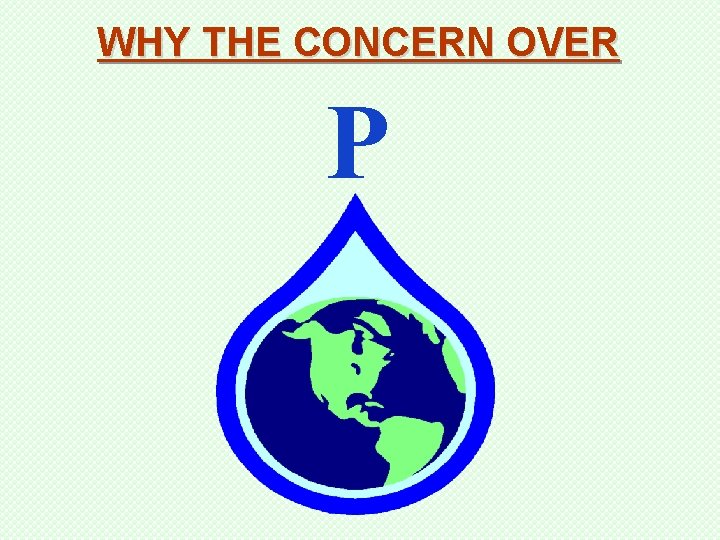 WHY THE CONCERN OVER P 
