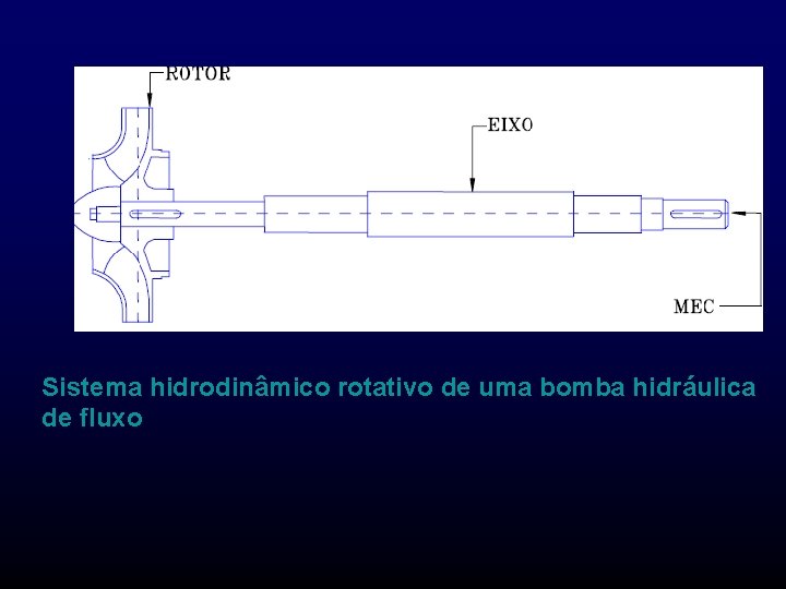 Sistema hidrodinâmico rotativo de uma bomba hidráulica de fluxo 