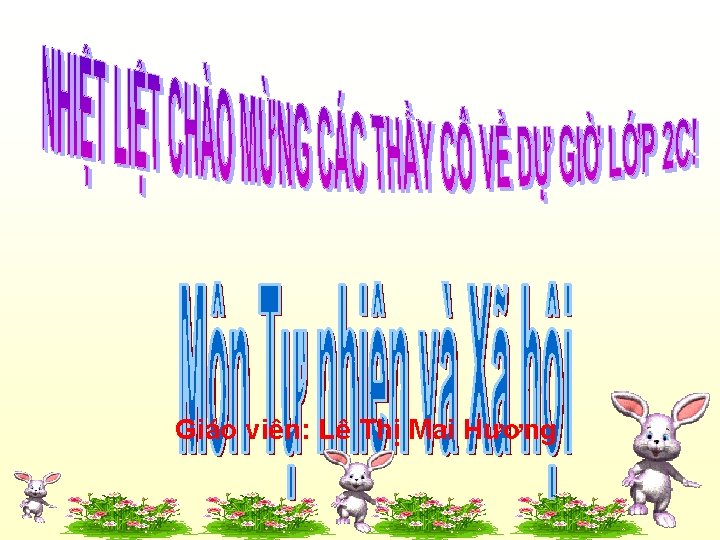 Giáo viên: Lê Thị Mai Hương 