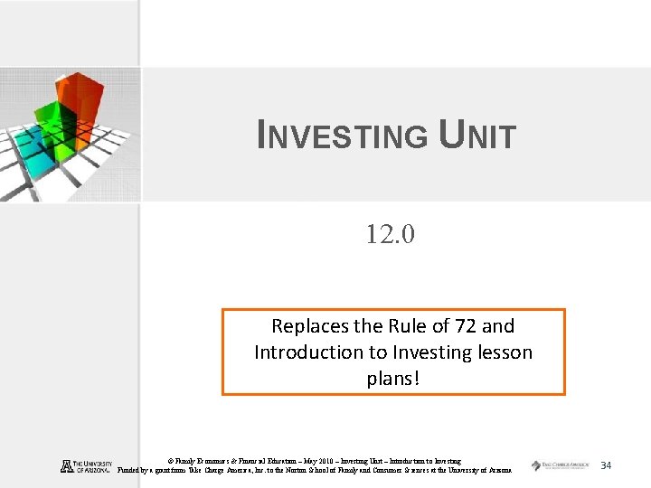 INVESTING UNIT 12. 0 Replaces the Rule of 72 and Introduction to Investing lesson