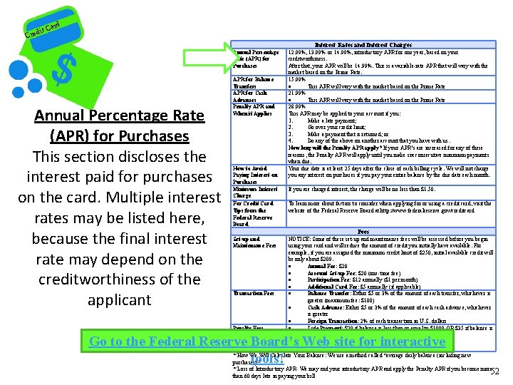 rd t Ca i Cred Interest Rates and Interest Charges Annual Percentage Rate (APR)