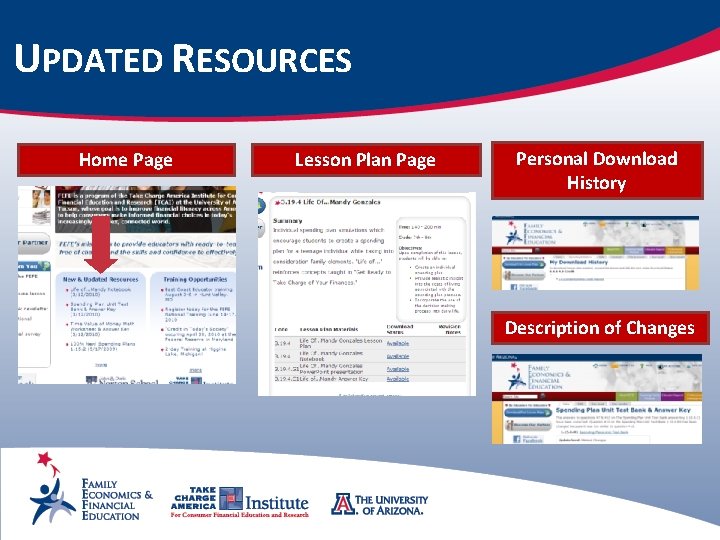 UPDATED RESOURCES Home Page Lesson Plan Page Personal Download History Description of Changes 